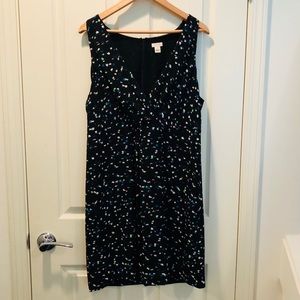J Crew patterned surplice knee length dress.